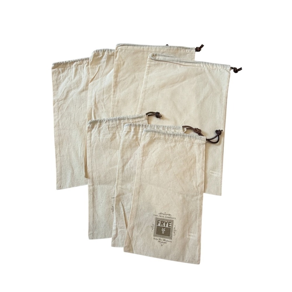 Lot of 6 Frye Company Drawstring Linen Dust Bags Suede Drawstring Various Sizes